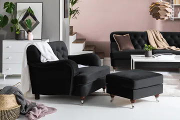 Howard Riviera Fløyelslenestol - Svart - Møbler - Stoler & lenestoler - Lenestoler - Howard lenestol
