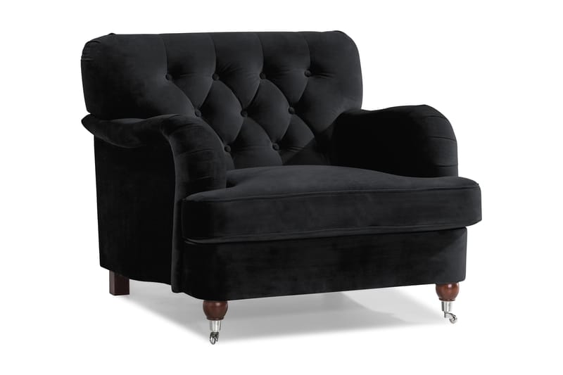 Howard Riviera Fløyelslenestol - Svart - Møbler - Stoler & lenestoler - Lenestoler - Howard lenestol