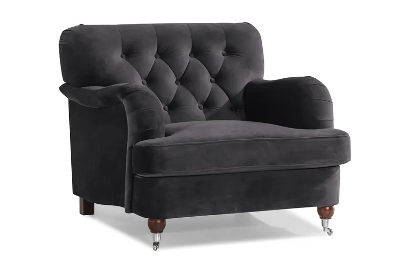 Howard Riviera Lenestol Fløyel - Mørkegrå - Møbler - Stoler & lenestoler - Lenestoler - Howard lenestol