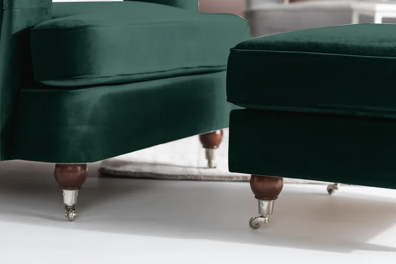 Howard Riviera Lenestol Fløyel - Mørkegrønn - Møbler - Stoler & lenestoler - Lenestoler - Howard lenestol