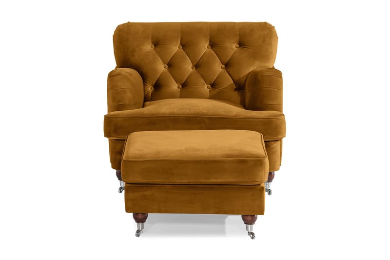 Howard Riviera Lenestol med Fotskammel - Amber - Møbler - Stoler & lenestoler - Lenestoler - Howard lenestol