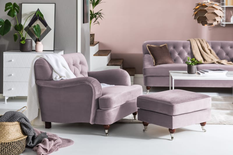 Howard Riviera Lenestol med Fotskammel - Lilla - Møbler - Stoler & lenestoler - Lenestoler - Howard lenestol