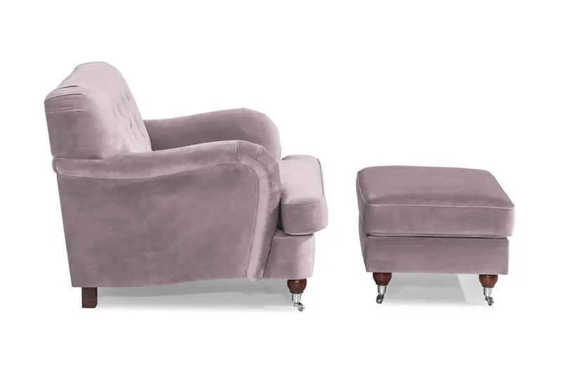 Howard Riviera Lenestol med Fotskammel - Lilla - Møbler - Stoler & lenestoler - Lenestoler - Howard lenestol