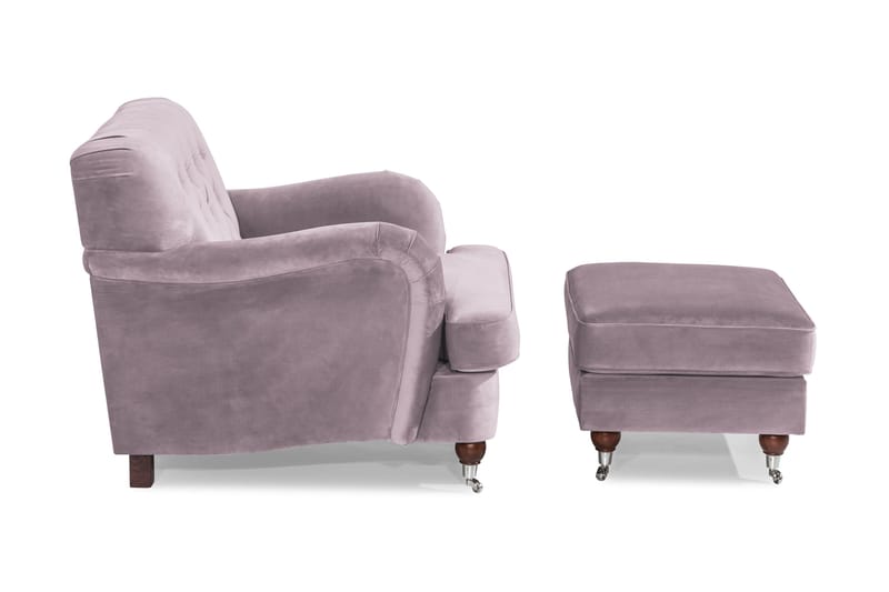 Howard Riviera Lenestol med Fotskammel - Lilla - Møbler - Stoler & lenestoler - Lenestoler - Howard lenestol