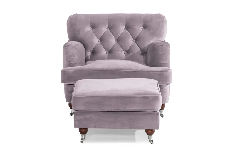 Howard Riviera Lenestol med Fotskammel - Lilla - Møbler - Stoler & lenestoler - Lenestoler - Howard lenestol