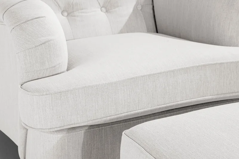 Howard Riviera Lenestol med Fotskammel - Linbeige - Møbler - Stoler & lenestoler - Lenestoler - Howard lenestol