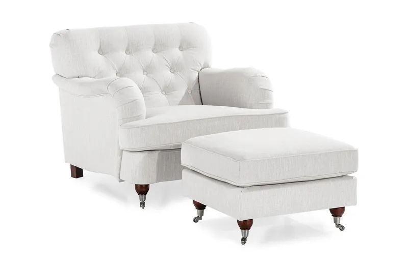 Howard Riviera Lenestol med Fotskammel - Linbeige - Møbler - Stoler & lenestoler - Lenestoler - Howard lenestol