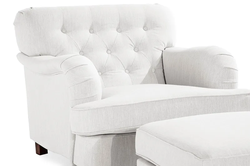 Howard Riviera Lenestol med Fotskammel - Linbeige - Møbler - Stoler & lenestoler - Lenestoler - Howard lenestol