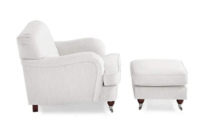 Howard Riviera Lenestol med Fotskammel - Linbeige - Møbler - Stoler & lenestoler - Lenestoler - Howard lenestol