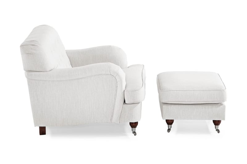 Howard Riviera Lenestol med Fotskammel - Linbeige - Møbler - Stoler & lenestoler - Lenestoler - Howard lenestol