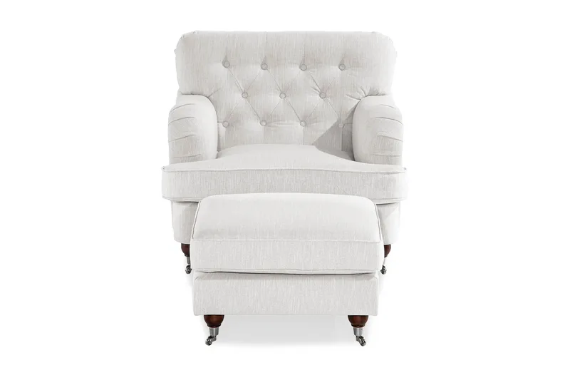 Howard Riviera Lenestol med Fotskammel - Linbeige - Møbler - Stoler & lenestoler - Lenestoler - Howard lenestol