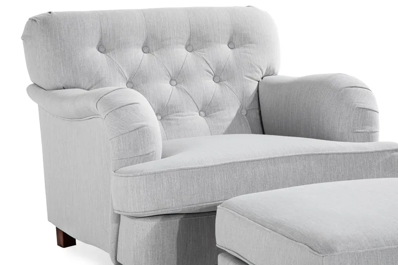 Howard Riviera Lenestol med Fotskammel - Lingrå - Møbler - Stoler & lenestoler - Lenestoler - Howard lenestol