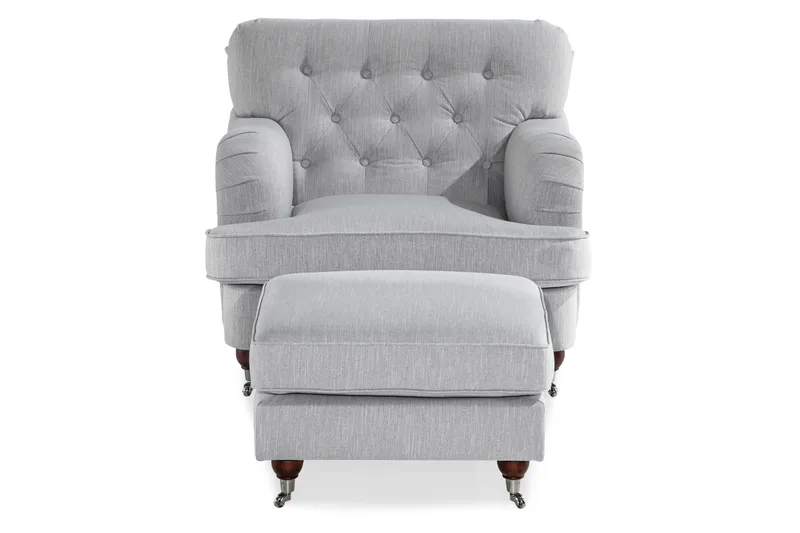 Howard Riviera Lenestol med Fotskammel - Lingrå - Møbler - Stoler & lenestoler - Lenestoler - Howard lenestol