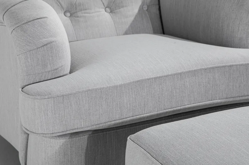 Howard Riviera Lenestol med Fotskammel - Lingrå - Møbler - Stoler & lenestoler - Lenestoler - Howard lenestol