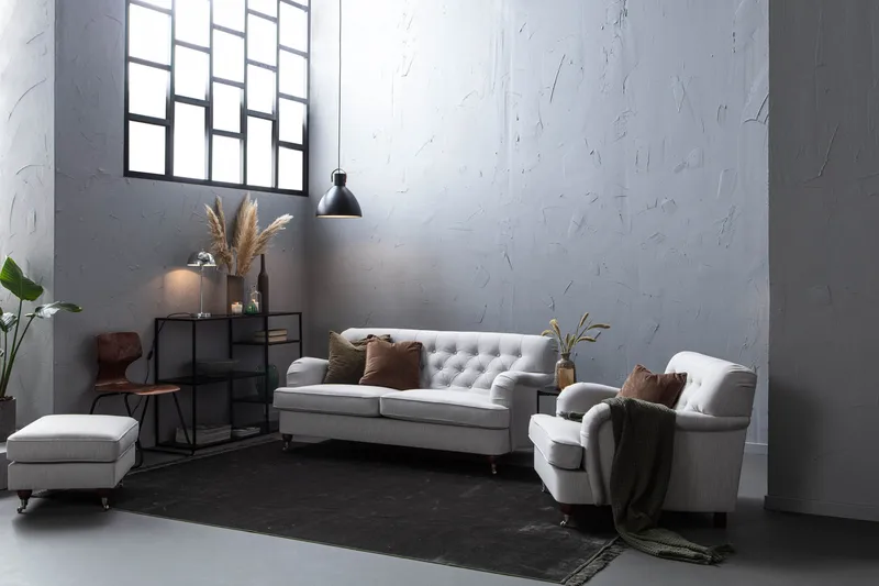 Howard Riviera Lenestol med Fotskammel - Lingrå - Møbler - Stoler & lenestoler - Lenestoler - Howard lenestol