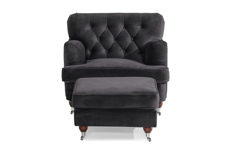 Howard Riviera Lenestol med Fotskammel - Mørkegrå - Møbler - Stoler & lenestoler - Lenestoler - Howard lenestol