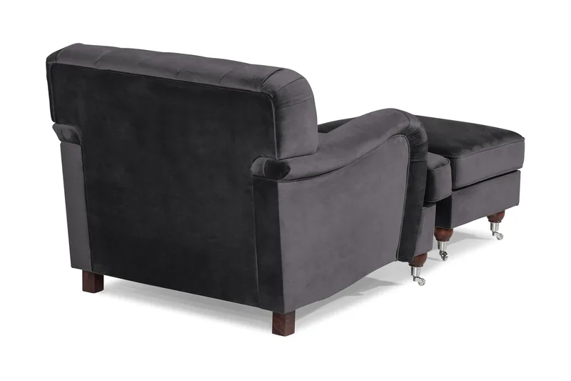 Howard Riviera Lenestol med Fotskammel - Mørkegrå - Møbler - Stoler & lenestoler - Lenestoler - Howard lenestol