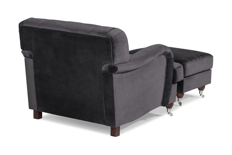 Howard Riviera Lenestol med Fotskammel - Mørkegrå - Møbler - Stoler & lenestoler - Lenestoler - Howard lenestol