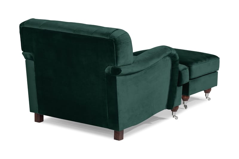 Howard Riviera Lenestol med Fotskammel - Mørkegrønn - Møbler - Stoler & lenestoler - Lenestoler - Howard lenestol