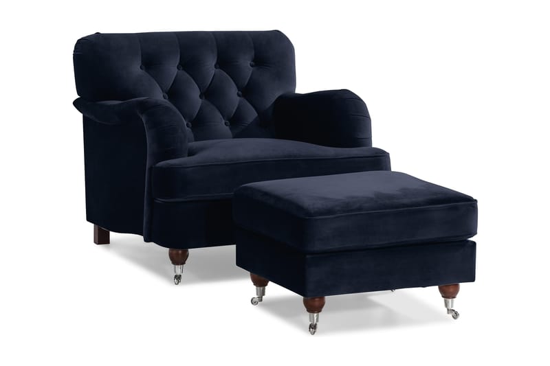 Howard Riviera Lenestol med Fotskammel, Midnattsblå