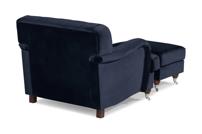 Howard Riviera Lenestol med Fotskammel - Midnattsblå - Møbler - Stoler & lenestoler - Lenestoler - Howard lenestol