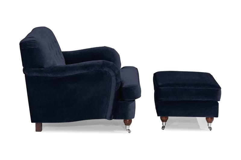 Howard Riviera Lenestol med Fotskammel - Midnattsblå - Møbler - Stoler & lenestoler - Lenestoler - Howard lenestol