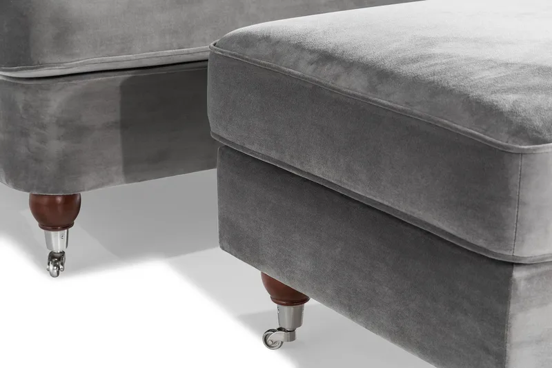 Howard Riviera Lenestol med Fotskammel - Sølvgrå - Møbler - Stoler & lenestoler - Lenestoler - Howard lenestol