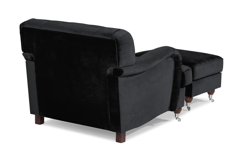 Howard Riviera Lenestol med Fotskammel - Svart - Møbler - Stoler & lenestoler - Lenestoler - Howard lenestol