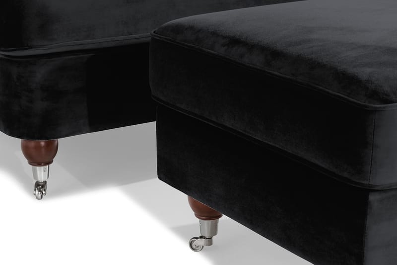 Howard Riviera Lenestol med Fotskammel - Svart - Møbler - Stoler & lenestoler - Lenestoler - Howard lenestol