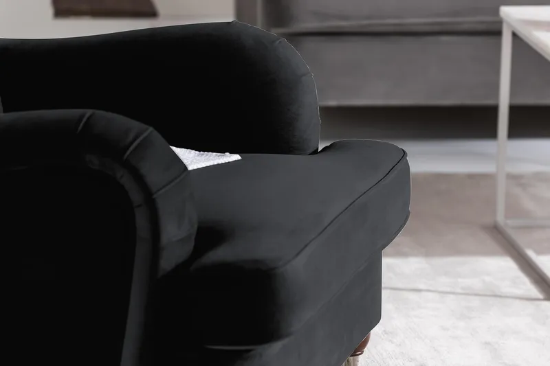 Howard Riviera Lenestol med Fotskammel - Svart - Møbler - Stoler & lenestoler - Lenestoler - Howard lenestol