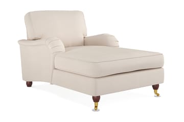 Howard Lyx Klassisk Lenestol med Sjeselong og Hjul i Stoff - Beige - Møbler - Stoler & lenestoler - Lenestoler