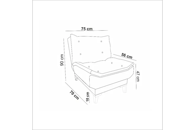 Hunterville Lenestol - Antrasitt - Møbler - Stoler & lenestoler - Lenestoler - Lenestoler uten armlene