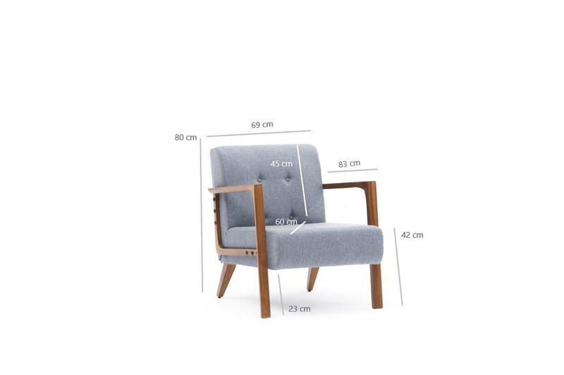 Husada Lenestol - Lyseblå - Møbler - Stoler & lenestoler - Lenestoler