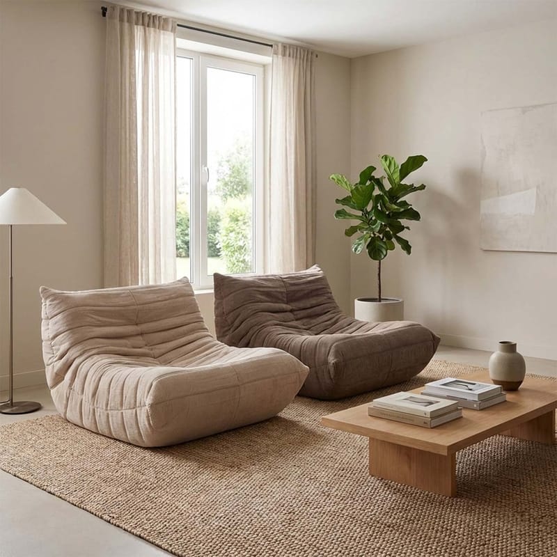 Hvilestol HOME4YOU Fiona Beige - beige - Møbler - Stoler & lenestoler - Lenestoler - Lenestoler uten armlene