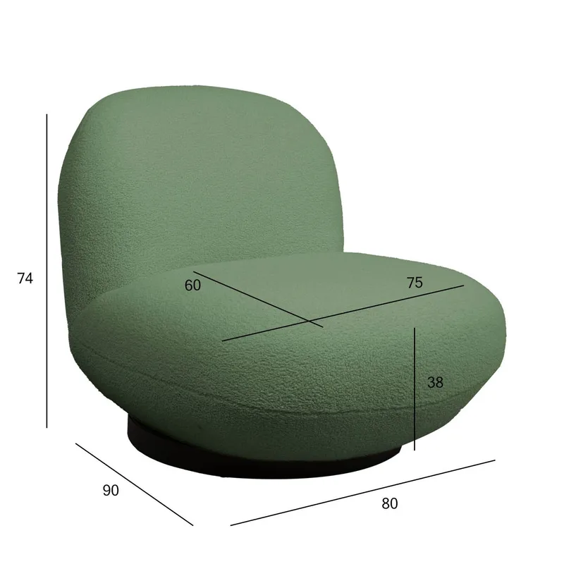 Hvilestol HOME4YOU Pamela Grønn - grønn - Møbler - Stoler & lenestoler - Lenestoler - Lenestoler uten armlene