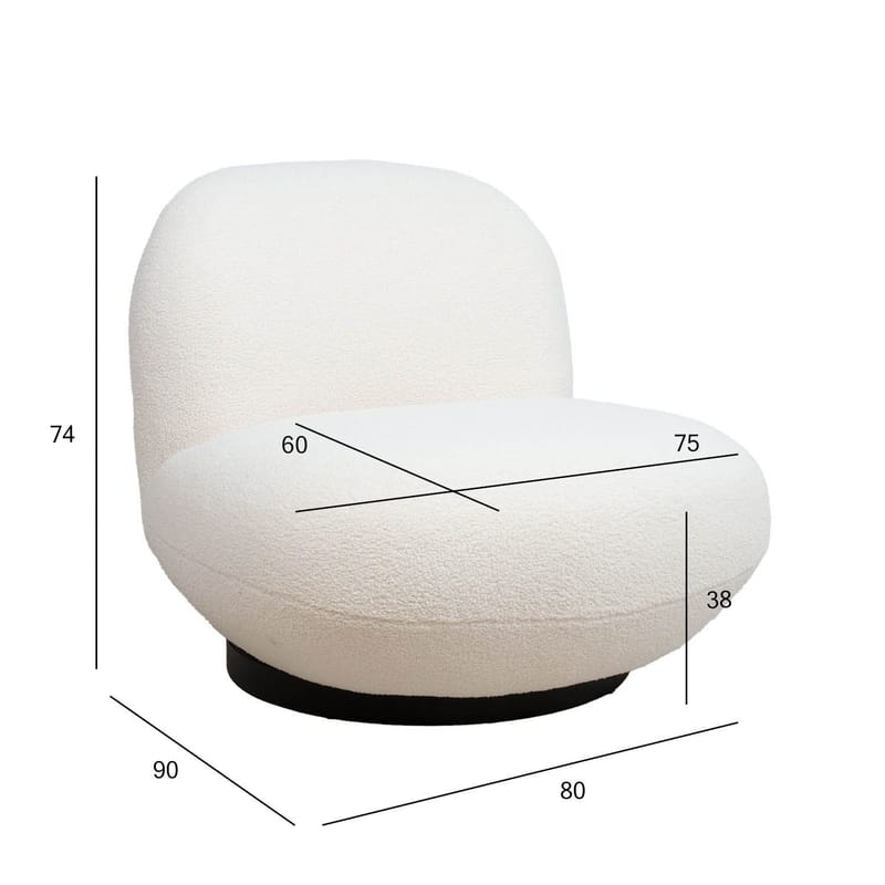 Hvilestol HOME4YOU Pamela Hvit - hvit - Møbler - Stoler & lenestoler - Lenestoler - Lenestoler uten armlene