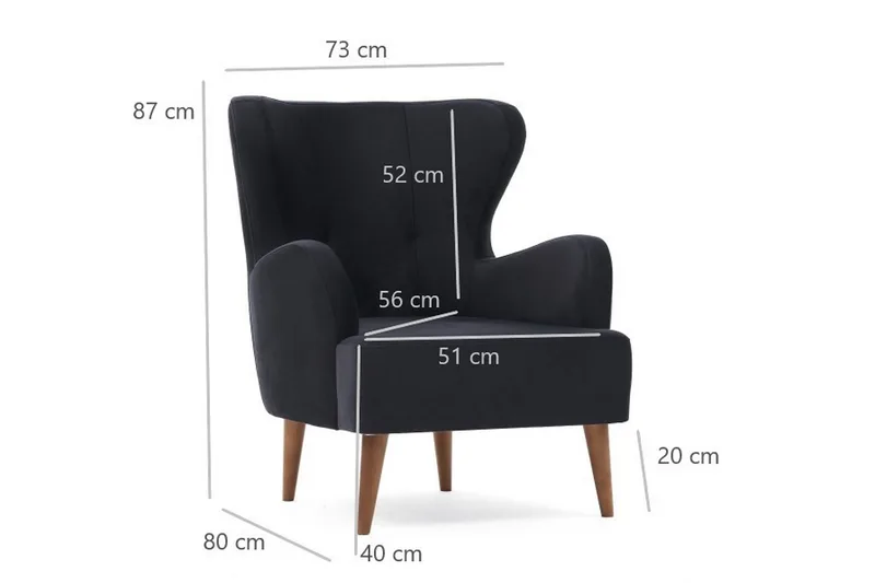 Idaburn Lenestol - Antrasitt - Møbler - Stoler & lenestoler - Lenestoler