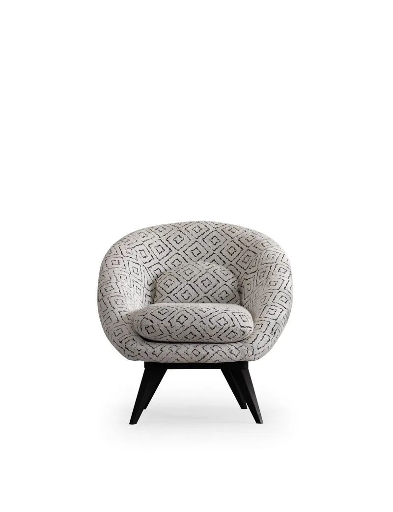 Ingang lenestol Chenille, Svart/hvit