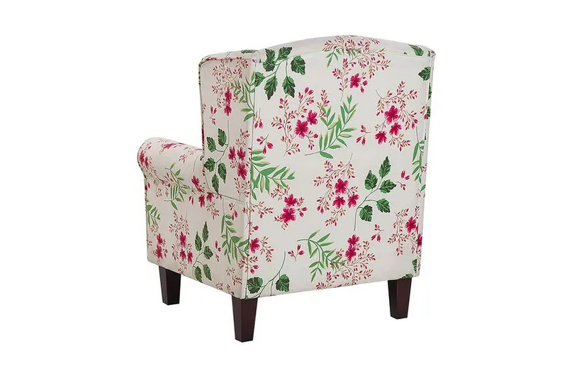 Ingeberg Lenestol med fotskammel Blomstermønster - Beige - Møbler - Stoler & lenestoler - Lenestoler