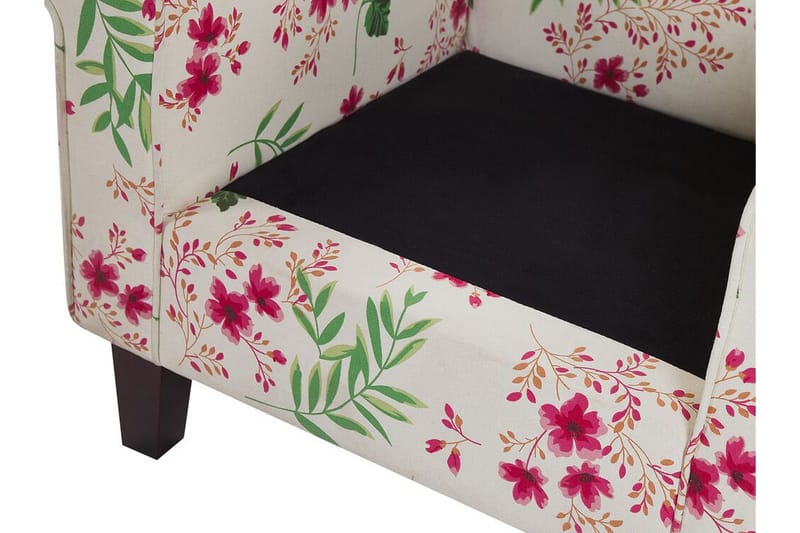 Ingeberg Lenestol med fotskammel Blomstermønster - Beige - Møbler - Stoler & lenestoler - Lenestoler
