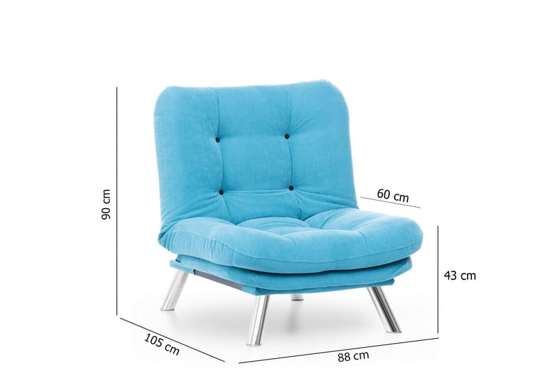 Janiece Lenestol - Turkis - Møbler - Stoler & lenestoler - Lenestoler - Sovestol