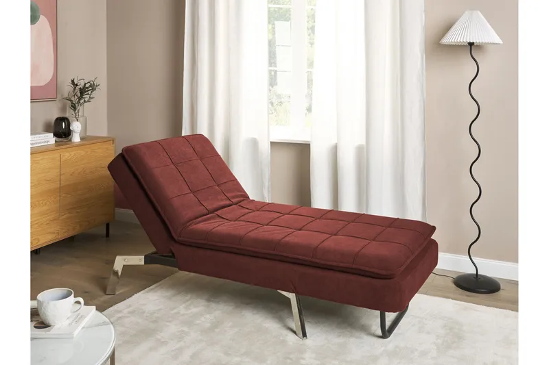 Karyne Sjeselong 179 cm - Rød - Møbler - Stoler & lenestoler - Lenestoler - Sjeselonglenestol & divanlenestol