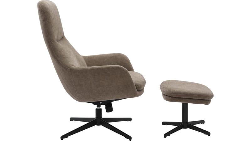 Kiresto lenestol med fotskammel, svingfunksjon - Grå - Møbler - Stoler & lenestoler - Lenestoler - Recliner & kinostol