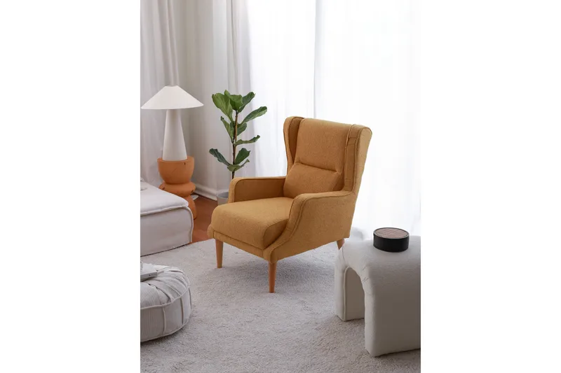 Klam Lenestol - Sennep - Møbler - Stoler & lenestoler - Lenestoler