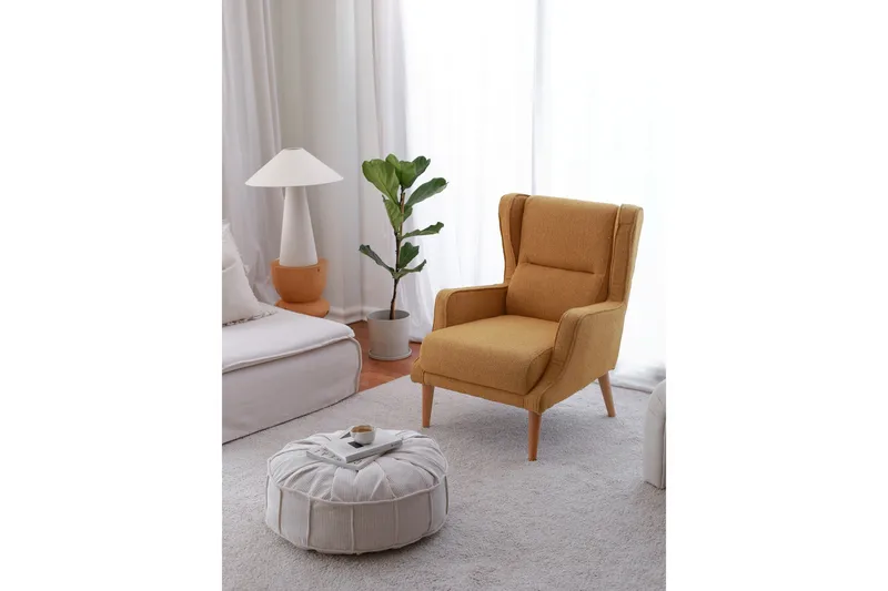 Klam Lenestol - Sennep - Møbler - Stoler & lenestoler - Lenestoler