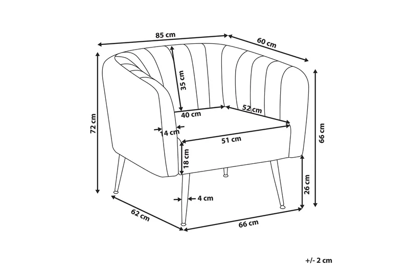 Amania Lenestol - Fløyel/Grå - Møbler - Stoler & lenestoler - Lenestoler
