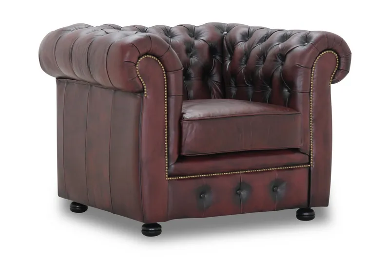 Birmingham Lenestol 100% Lær, Okseblod