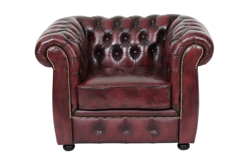 Birmingham Lenestol 100% Lær - Okseblod - Møbler - Stoler & lenestoler - Lenestoler - Klubblenestol