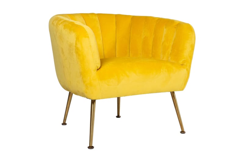 Lenestol TUCKER 78x71xH69 fløyel gul - Møbler - Stoler & lenestoler - Lenestoler - Klubblenestol