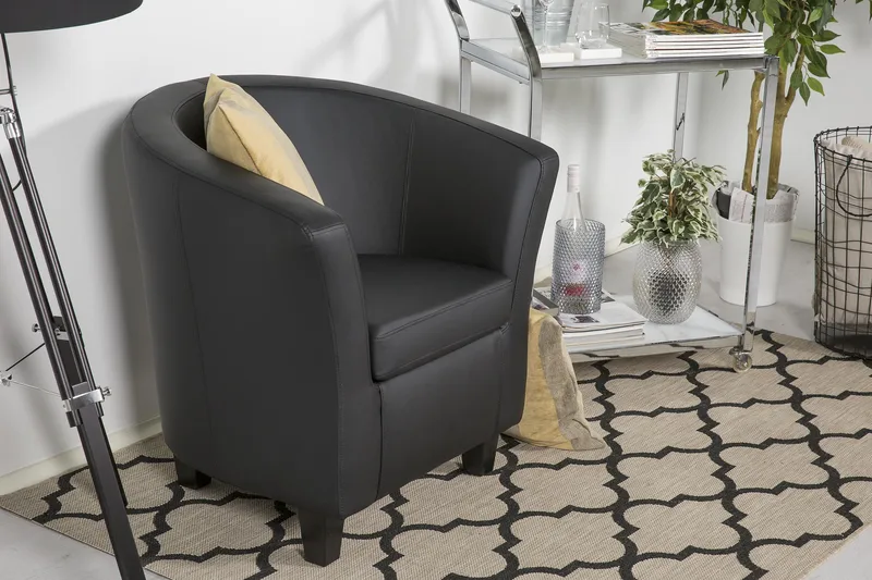 Vegas Klubblenestol PU - Svart - Møbler - Stoler & lenestoler - Lenestoler - Klubblenestol